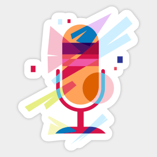 illustration microphone in pop art Sticker